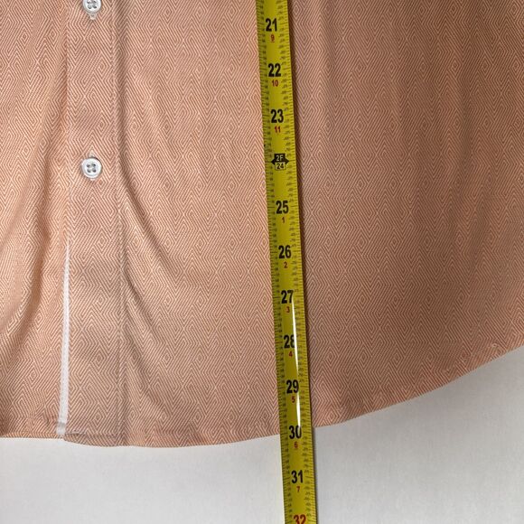 Raffi Casual Button Short Sleeve Down Shirt 100%‎ Cotton Light Orange NWOT - Picture 6 of 14